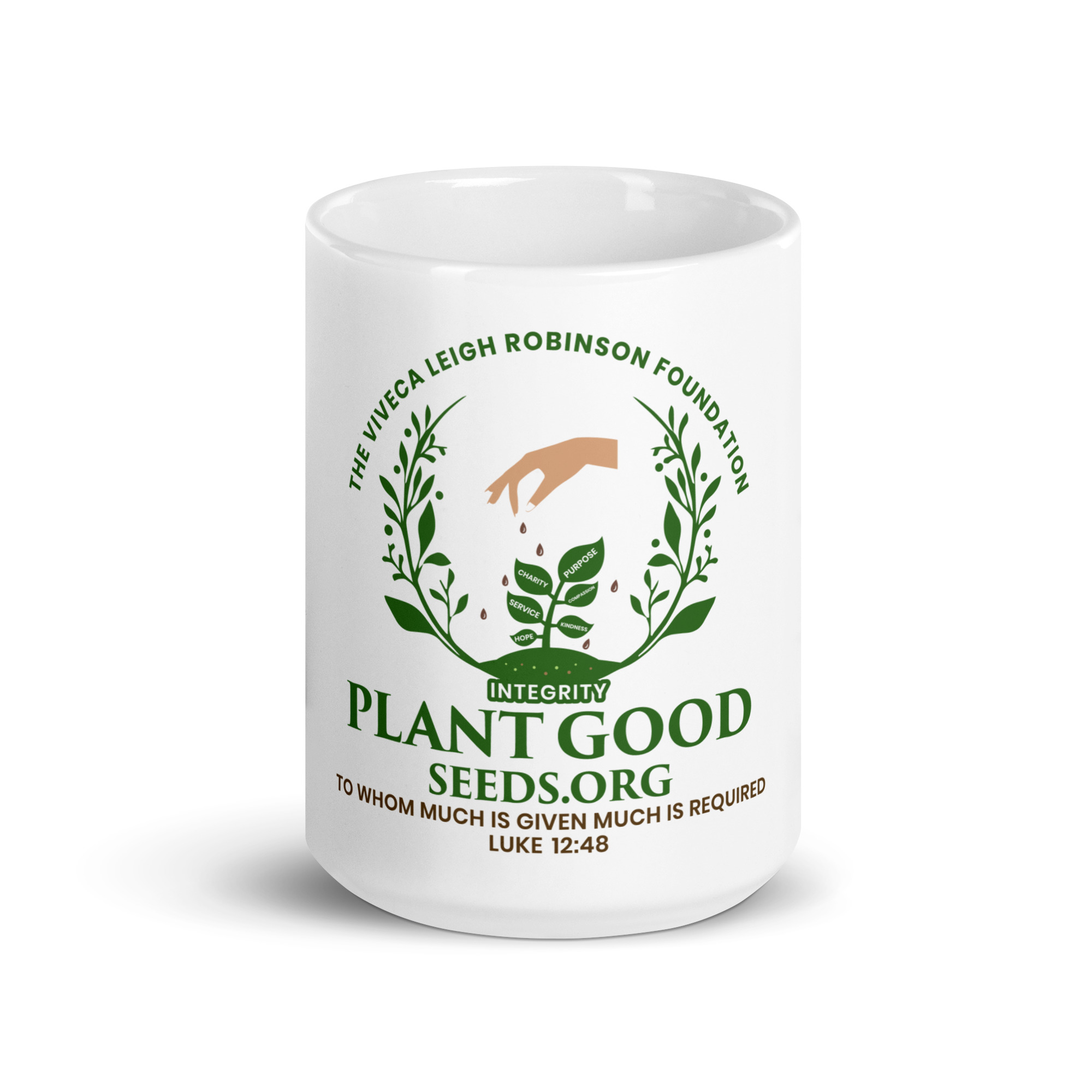 White Glossy Mug - Plant Good Seeds - Image 9