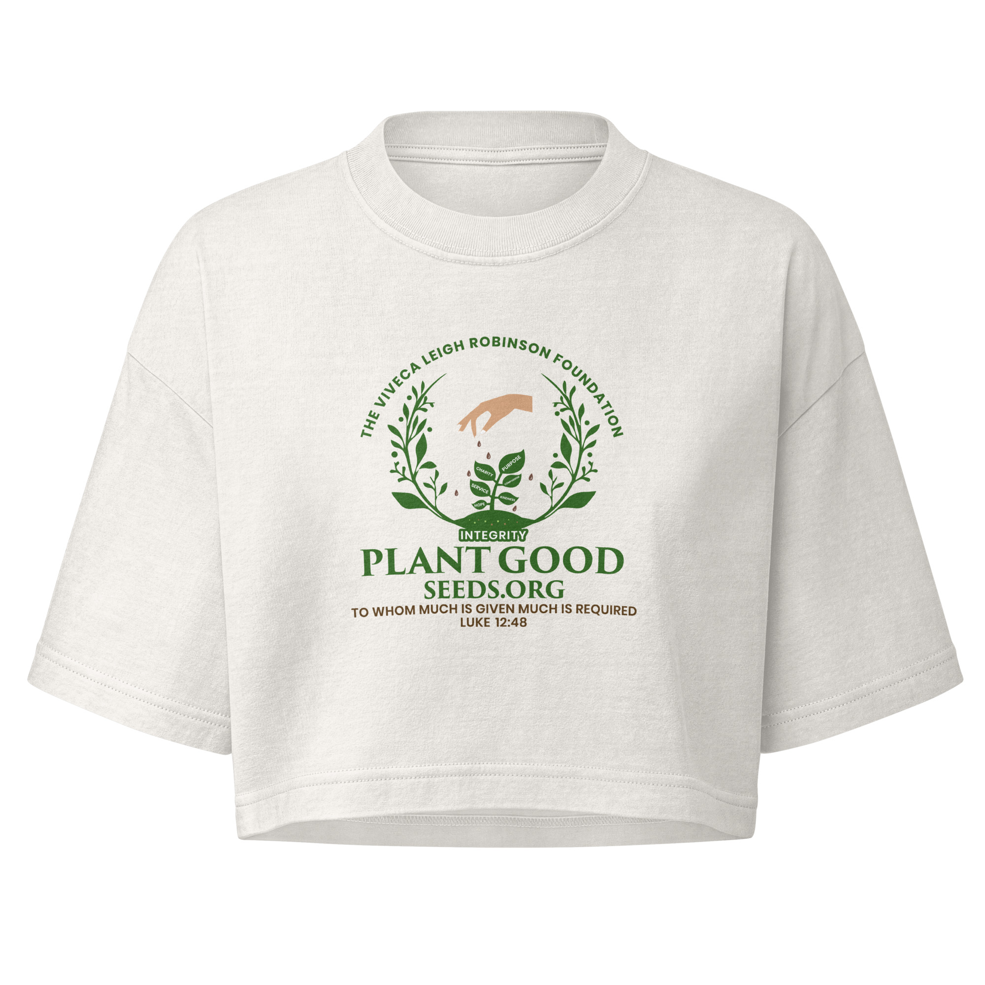 Women’s garment dye cropped tee - Plant Good Seeds