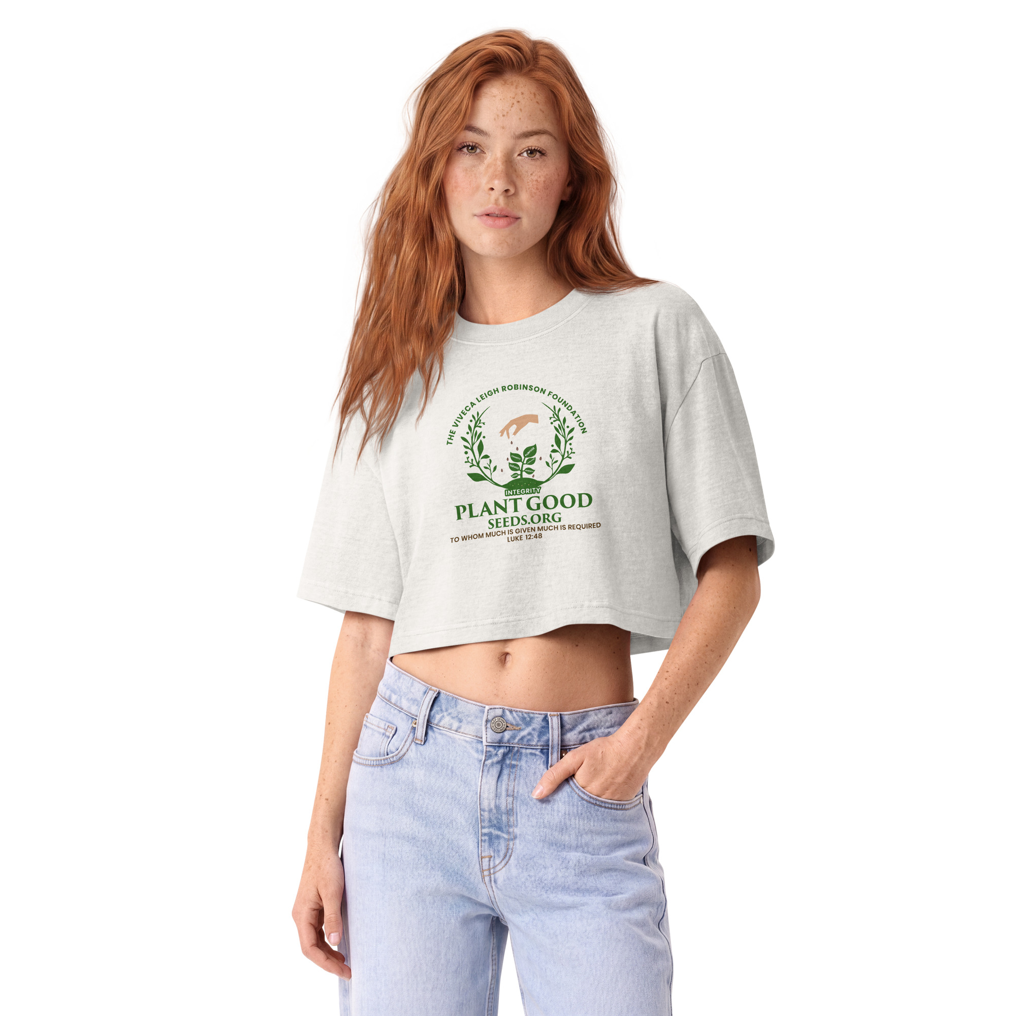 Women’s garment dye cropped tee - Plant Good Seeds - Image 3