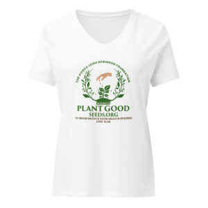Women’s relaxed v-neck t-shirt - Plant Good Seeds